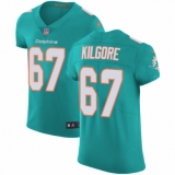 Men's Nike Miami Dolphins #67 Daniel Kilgore Aqua Green Team Color Vapor Untouchable Elite Player NFL Jersey