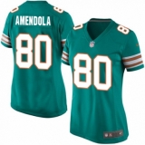 Women's Nike Miami Dolphins #80 Danny Amendola Game Aqua Green Alternate NFL Jersey