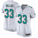 Women's Nike Miami Dolphins #33 Kalen Ballage Game White NFL Jersey