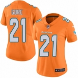 Women's Nike Miami Dolphins #21 Frank Gore Limited Orange Rush Vapor Untouchable NFL Jersey