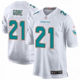 Men's Nike Miami Dolphins #21 Frank Gore Game White NFL Jersey