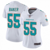 Women's Nike Miami Dolphins #55 Jerome Baker White Vapor Untouchable Elite Player NFL Jersey