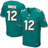 Men's Nike Miami Dolphins #12 Bob Griese Elite Aqua Green Team Color NFL Jersey