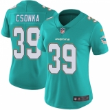 Women's Nike Miami Dolphins #39 Larry Csonka Elite Aqua Green Team Color NFL Jersey