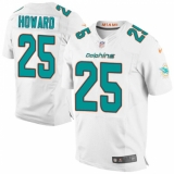 Men's Nike Miami Dolphins #25 Xavien Howard Elite White NFL Jersey