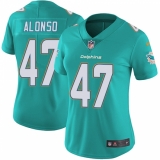 Women's Nike Miami Dolphins #47 Kiko Alonso Elite Aqua Green Team Color NFL Jersey