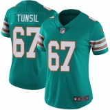 Women's Nike Miami Dolphins #67 Laremy Tunsil Elite Aqua Green Alternate NFL Jersey