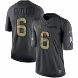 Men's Nike Miami Dolphins #6 Jay Cutler Limited Black 2016 Salute to Service NFL Jersey