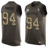 Men's Nike Miami Dolphins #94 Lawrence Timmons Limited Green Salute to Service Tank Top NFL Jersey