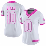 Women's Nike Miami Dolphins #10 Kenny Stills Limited White/Pink Rush Fashion NFL Jersey