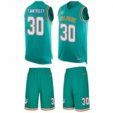 Men's Nike Miami Dolphins #30 Cordrea Tankersley Limited Aqua Green Tank Top Suit NFL Jersey