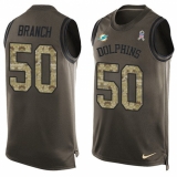 Men's Nike Miami Dolphins #50 Andre Branch Limited Green Salute to Service Tank Top NFL Jersey