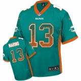 Youth Nike Miami Dolphins #13 Dan Marino Elite Aqua Green Drift Fashion NFL Jersey