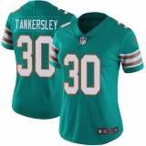 Women's Nike Miami Dolphins #30 Cordrea Tankersley Elite Aqua Green Alternate NFL Jersey