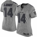 Women's Nike Miami Dolphins #14 Jarvis Landry Limited Gray Gridiron NFL Jersey