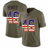 Youth Nike Miami Dolphins #46 Neville Hewitt Limited Olive/USA Flag 2017 Salute to Service NFL Jersey
