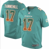 Men's Nike Miami Dolphins #17 Ryan Tannehill Elite Aqua Green Home Drift Fashion NFL Jersey