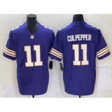 Men's Nike Minnesota Vikings #11 Daunte Culpepper Purple 2023 FUSE Vapor Limited Throwback Stitched Jersey