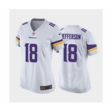 Women's Minnesota Vikings #18 Justin Jefferson White game jersey