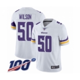 Men's Minnesota Vikings #50 Eric Wilson White Vapor Untouchable Limited Player 100th Season Football Jersey