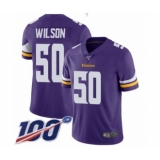 Men's Minnesota Vikings #50 Eric Wilson Purple Team Color Vapor Untouchable Limited Player 100th Season Football Jersey