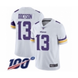 Men's Minnesota Vikings #13 Josh Doctson White Vapor Untouchable Limited Player 100th Season Football Jersey