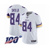 Men's Minnesota Vikings #84 Irv Smith Jr. White Vapor Untouchable Limited Player 100th Season Football Jersey