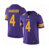 Youth Minnesota Vikings #4 Sean Mannion Limited Purple Rush Vapor Untouchable Football Jersey