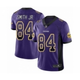 Men's Minnesota Vikings #84 Irv Smith Jr. Limited Purple Rush Drift Fashion Football Jersey