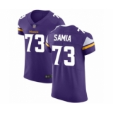 Men's Minnesota Vikings #73 Dru Samia Purple Team Color Vapor Untouchable Elite Player Football Jersey