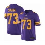 Men's Minnesota Vikings #73 Dru Samia Limited Purple Rush Vapor Untouchable Football Jersey