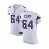 Men's Minnesota Vikings #64 Josh Kline White Vapor Untouchable Elite Player Football Jersey