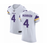 Men's Minnesota Vikings #4 Sean Mannion White Vapor Untouchable Elite Player Football Jersey