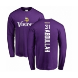 NFL Nike Minnesota Vikings #31 Ameer Abdullah Purple Backer Long Sleeve T-Shirt