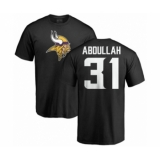 NFL Nike Minnesota Vikings #31 Ameer Abdullah Black Name & Number Logo T-Shirt
