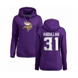 NFL Women's Nike Minnesota Vikings #31 Ameer Abdullah Purple Name & Number Logo Pullover Hoodie