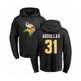 NFL Nike Minnesota Vikings #31 Ameer Abdullah Black Name & Number Logo Pullover Hoodie