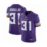 Men's Nike Minnesota Vikings #31 Ameer Abdullah Purple Team Color Vapor Untouchable Limited Player NFL Jersey