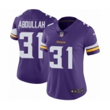 Women's Nike Minnesota Vikings #31 Ameer Abdullah Purple Team Color Vapor Untouchable Limited Player NFL Jersey