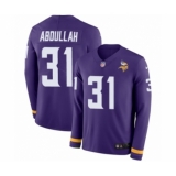 Youth Nike Minnesota Vikings #31 Ameer Abdullah Limited Purple Therma Long Sleeve NFL Jersey