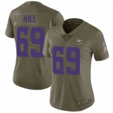 Women's Nike Minnesota Vikings #69 Rashod Hill Limited Olive 2017 Salute to Service NFL Jersey