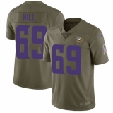 Youth Nike Minnesota Vikings #69 Rashod Hill Limited Olive 2017 Salute to Service NFL Jersey