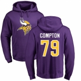 NFL Nike Minnesota Vikings #79 Tom Compton Purple Name & Number Logo Pullover Hoodie