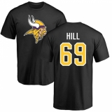 NFL Nike Minnesota Vikings #69 Rashod Hill Black Name & Number Logo T-Shirt