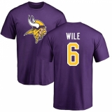 NFL Nike Minnesota Vikings #6 Matt Wile Purple Name & Number Logo T-Shirt
