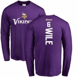 NFL Nike Minnesota Vikings #6 Matt Wile Purple Backer Long Sleeve T-Shirt