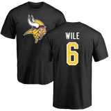 NFL Nike Minnesota Vikings #6 Matt Wile Black Name & Number Logo T-Shirt