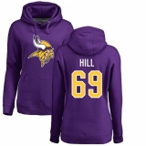 NFL Women's Nike Minnesota Vikings #69 Rashod Hill Purple Name & Number Logo Pullover Hoodie