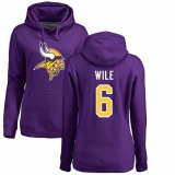 NFL Women's Nike Minnesota Vikings #6 Matt Wile Purple Name & Number Logo Pullover Hoodie