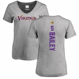 NFL Women's Nike Minnesota Vikings #5 Dan Bailey Ash Backer V-Neck T-Shirt